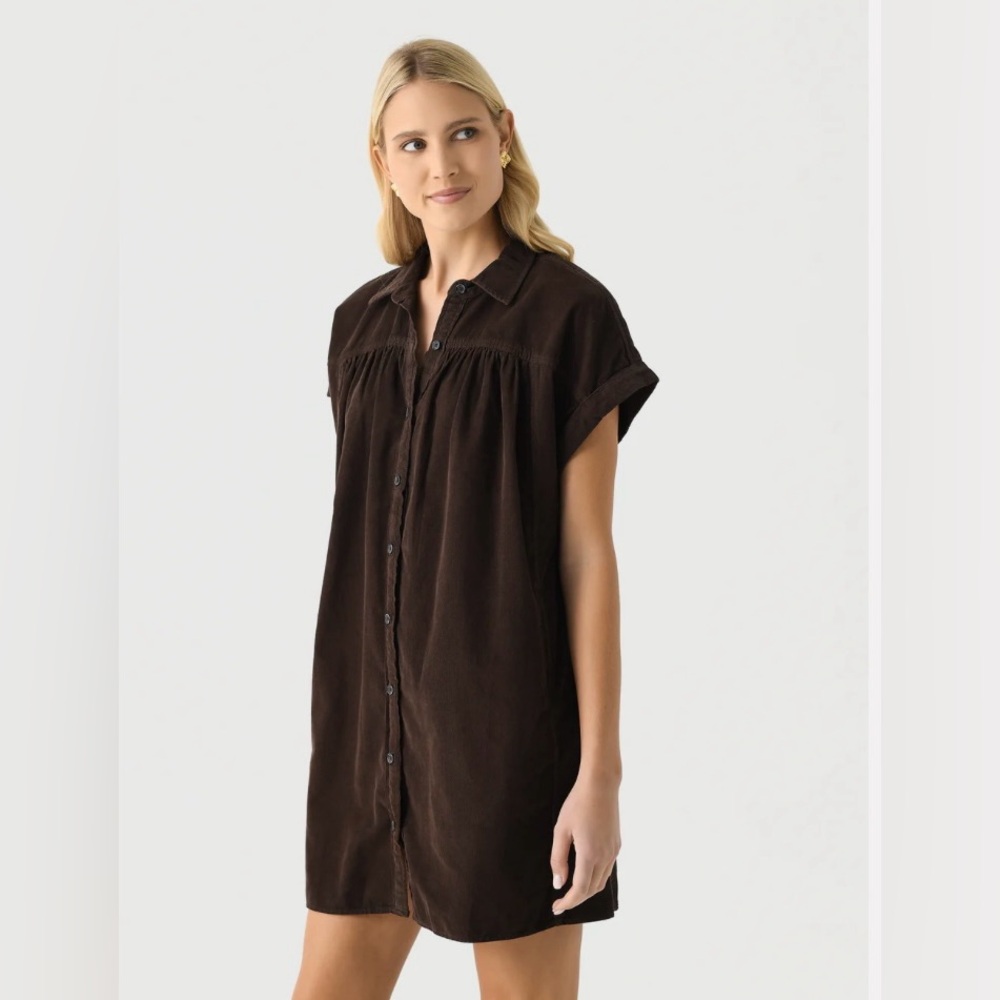 Anthropologie VELVET
MACIE DRESS Shirt dress Mini Green Bark Button-Up Dress NWT - Picture 4 of 15